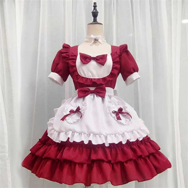クリスマス メイド服 レデイース ワンピース 蝶结び フリル ロリータ クリスマスモチーフ衣装 Lolita